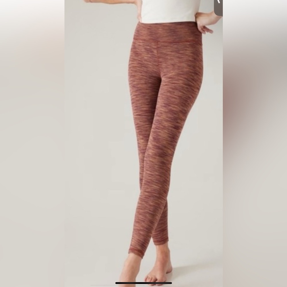 Athleta Transcend Textured Leggings Women's Textured 7/8 Rust Workout Large‎